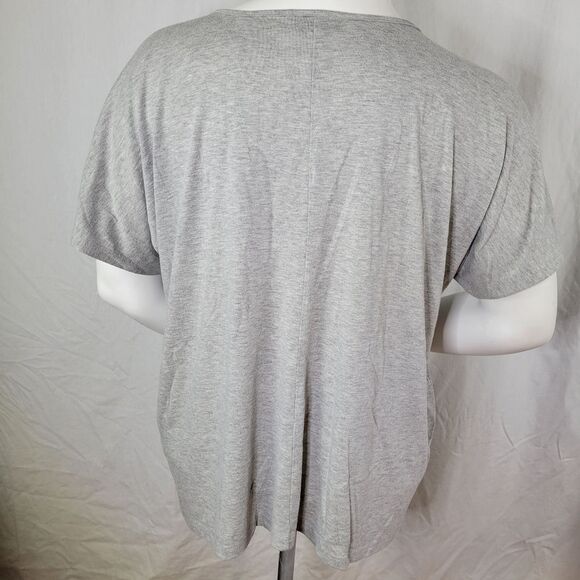 Lane Bryant Gray Embellished Short Sleeve Round Neck Top - Picture 3 of 9